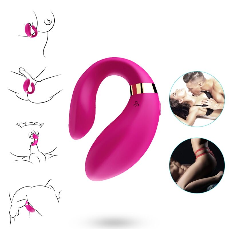 ARMONY - CRESCENT VIBRADOR PAREJA CONTROL REMOTO FUCSIA