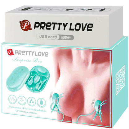 PRETTY LOVE - SURPRISE BOX ELECTRO STIMULATION CLAMPS BLUE