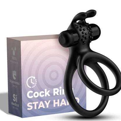 ARMONY - TRAVELER DOUBLE VIBRATING RING COUPLE RABBIT BLACK