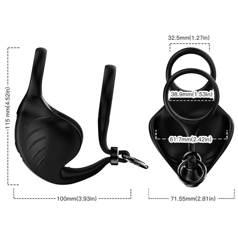 ARMONY - MANTA VIBRATING RING TESTICLES REMOTE CONTROL BLACK