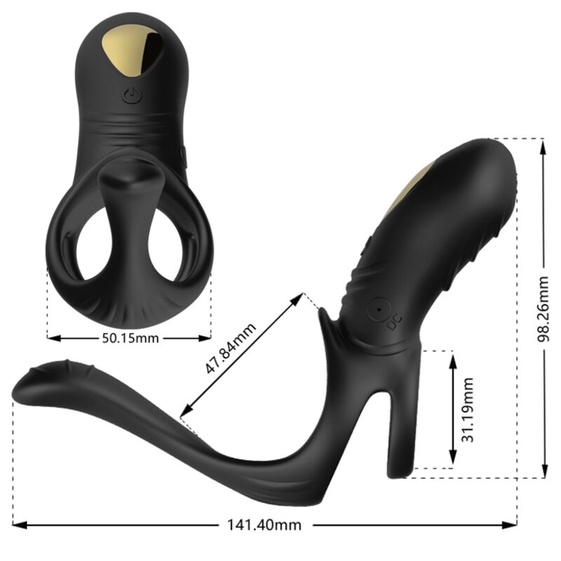 ARMONY - JOY JUMPER ANILLO VIBRADOR PAREJAS & PLUG ANAL CONTROL REMOTO NEGRO