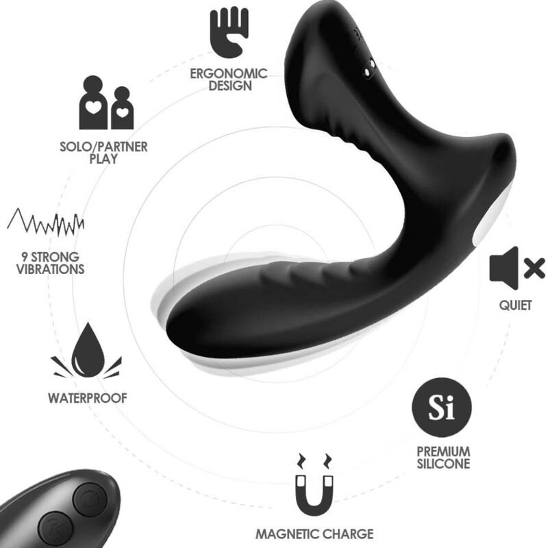 ARMONY - STORM ANAL PROSTATE VIBRATOR &amp; PLUG REMOTE CONTROL BLACK