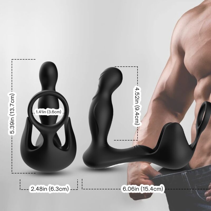 ARMONY - SURROUND ANAL VIBRATOR &amp; TESTICLE STIMULATOR &amp; REMOTE CONTROL RING BLACK