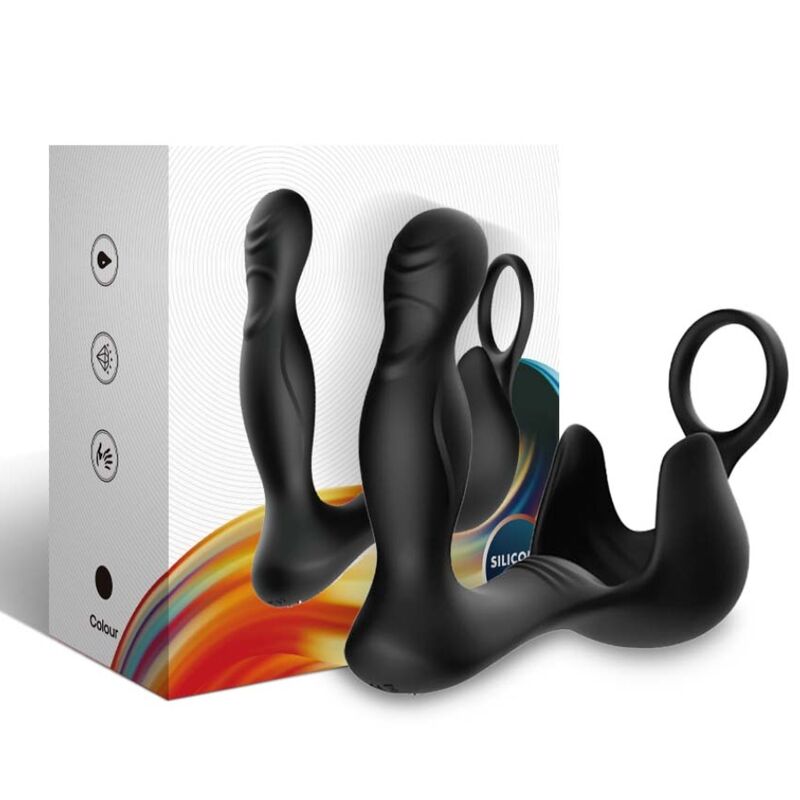 ARMONY - SURROUND ANAL VIBRATOR &amp; TESTICLE STIMULATOR &amp; REMOTE CONTROL RING BLACK