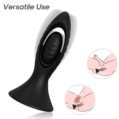 ARMONY - BLACK SILICONE VIBRATOR &amp; ANAL PLUG