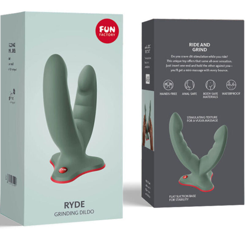 FUN FACTORY - RYDE DOUBLE DILDO &amp; MASSAGER GREEN