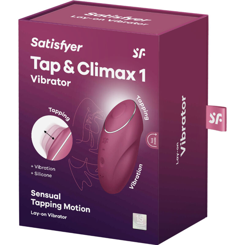 SATISFYER - TAP &amp; CLIMAX 1 LAY-ON VIBRATOR RED