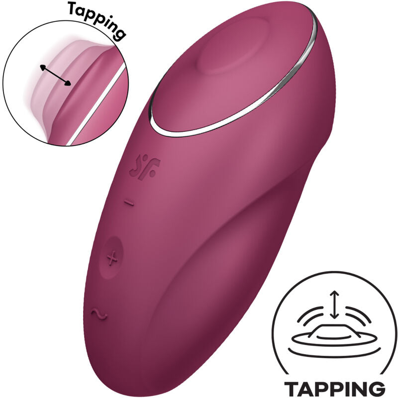 SATISFYER - TAP &amp; CLIMAX 1 LAY-ON VIBRATOR RED