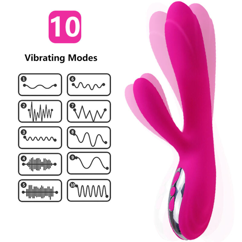 ARMONY - FLEXIBLE VIBRATOR &amp; STIMULATOR WITH HEAT EFFECT FUCHSIA