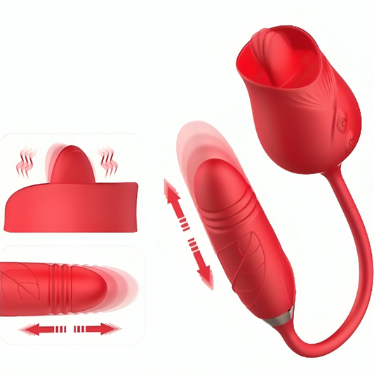 ARMONY - DELIGHT FLOWER VIBRATOR &amp; THRUSTING WITH RED TONGUE