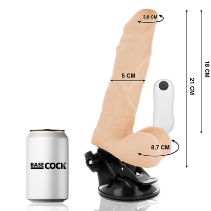 BASECOCK - NATURAL REMOTE CONTROL ARTICULABLE VIBRATOR 21 CM -OR- 5 CM