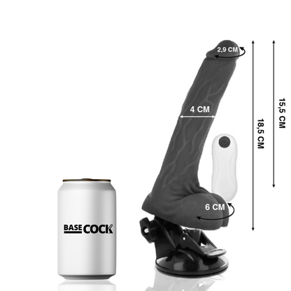 BASECOCK - NATURAL REMOTE CONTROL ARTICULABLE VIBRATOR 18.5 CM -O- 4 CM