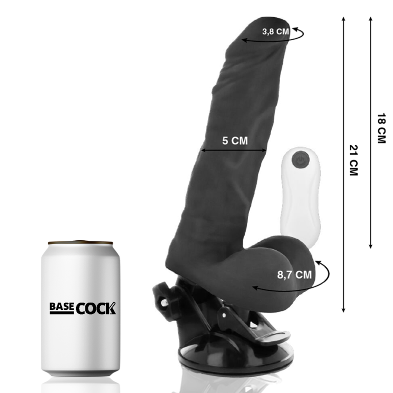 BASECOCK - NATURAL REMOTE CONTROL ARTICULABLE VIBRATOR 21 CM -OR- 5 CM