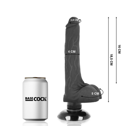 BASECOCK - REALISTIC VIBRATOR 2-1 NATURAL 18.5 CM -O- 4 CM