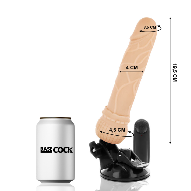 BASECOCK - VIBRADOR REALISTICO CONTROL REMOTO NATURAL 19.5 CM -O- 4 CM