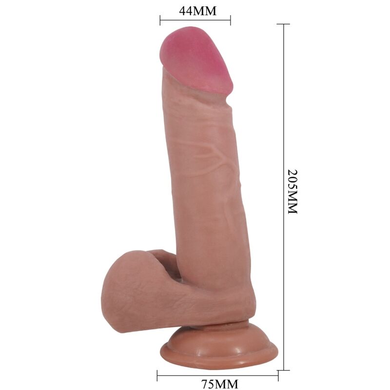 PRETTY LOVE - SLIDING SKIN SERIES REALISTIC DILDO WITH SUCTION CUP NATURAL SLIDING SKIN 20.5 CM