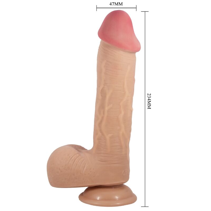 PRETTY LOVE - SLIDING SKIN SERIES REALISTIC DILDO WITH SUCTION CUP NATURAL SLIDING SKIN 23.4 CM