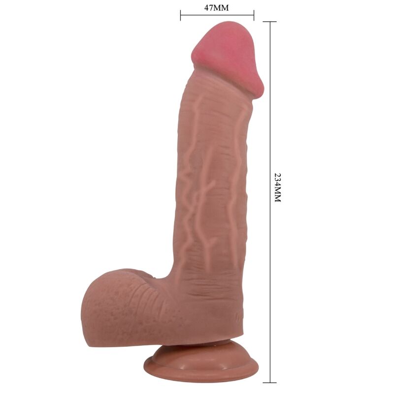 PRETTY LOVE - SLIDING SKIN SERIES REALISTIC DILDO WITH SUCTION CUP MULATO SLIDING SKIN 23.4 CM