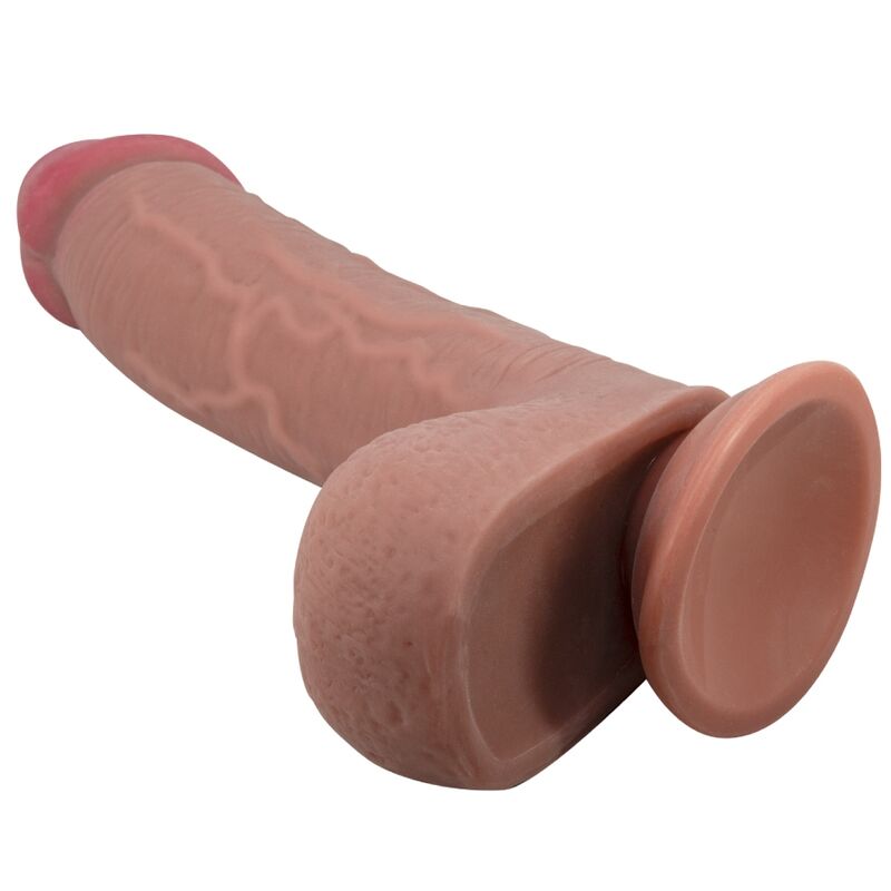 PRETTY LOVE - SLIDING SKIN SERIES REALISTIC DILDO WITH SUCTION CUP MULATO SLIDING SKIN 23.4 CM