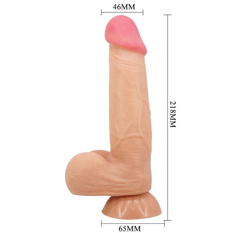 PRETTY LOVE - SLIDING SKIN SERIES REALISTIC DILDO WITH SUCTION CUP SLIDING SKIN NATURAL REMOTE CONTROL 21.8 CM