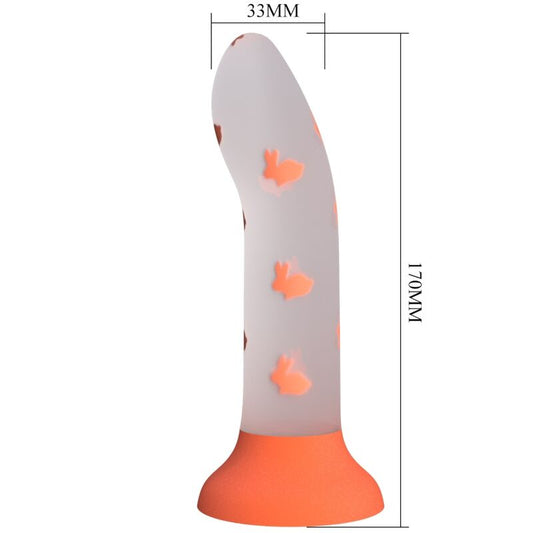 PRETTY LOVE - MAGICAL NIGHTFALL VIBRATING DILDO ORANGE LUMINOUS