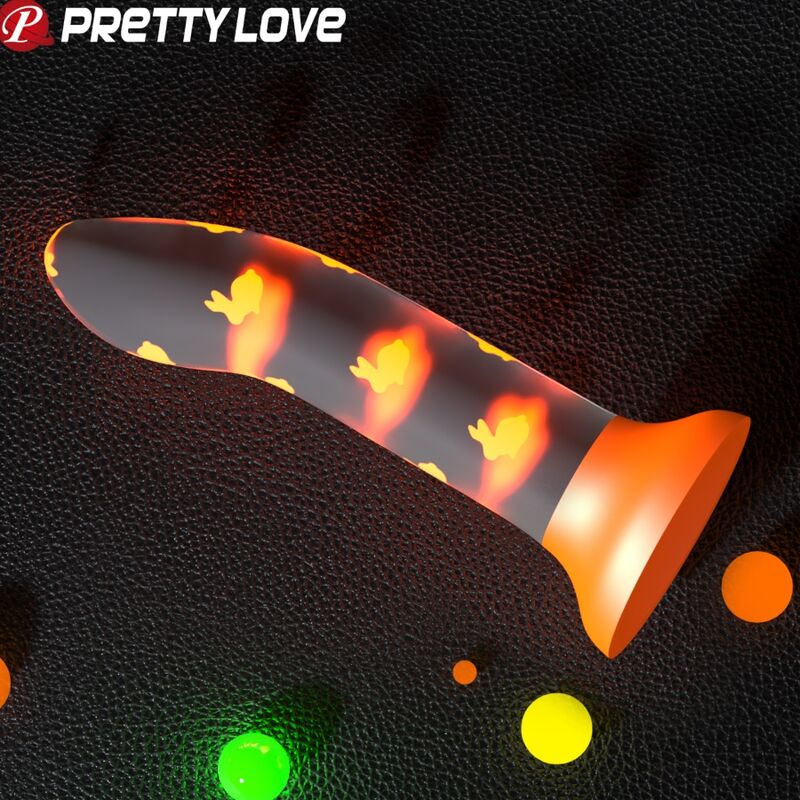 PRETTY LOVE - MAGICAL NIGHTFALL VIBRATING DILDO ORANGE LUMINOUS