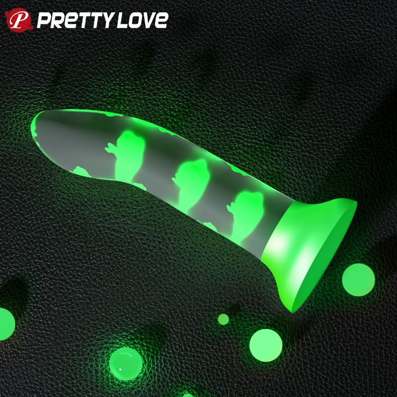 PRETTY LOVE - MAGICAL NIGHTFALL DILDO WITHOUT VIBRATION GREEN LUMINOUS