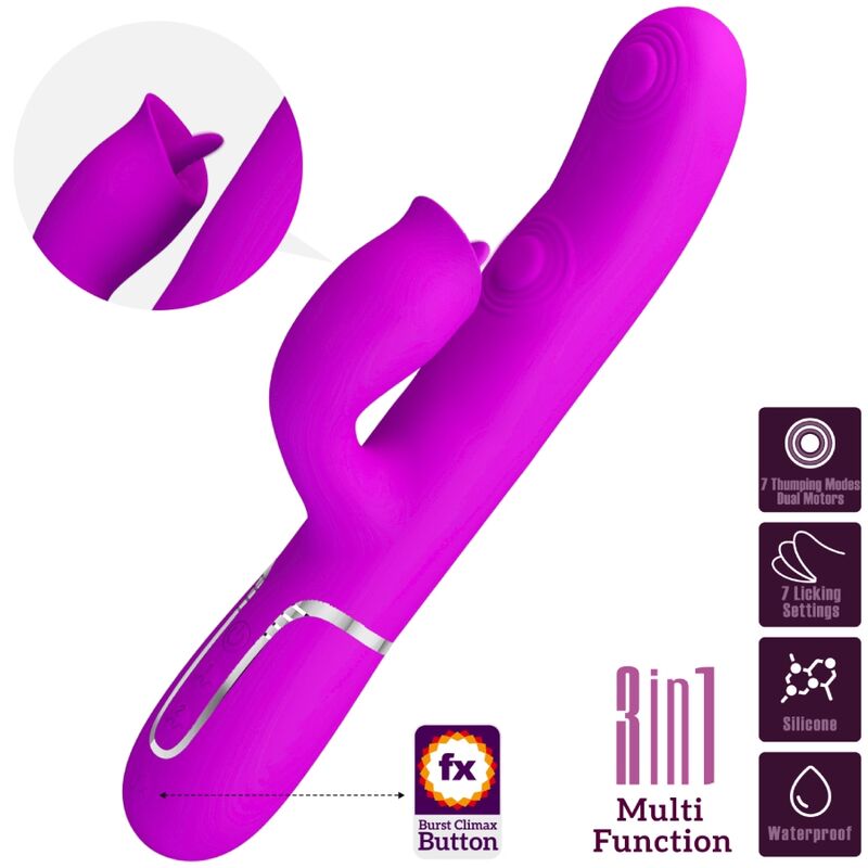 PRETTY LOVE - RABBIT VIBRATOR WITH FUCHSIA LICKING