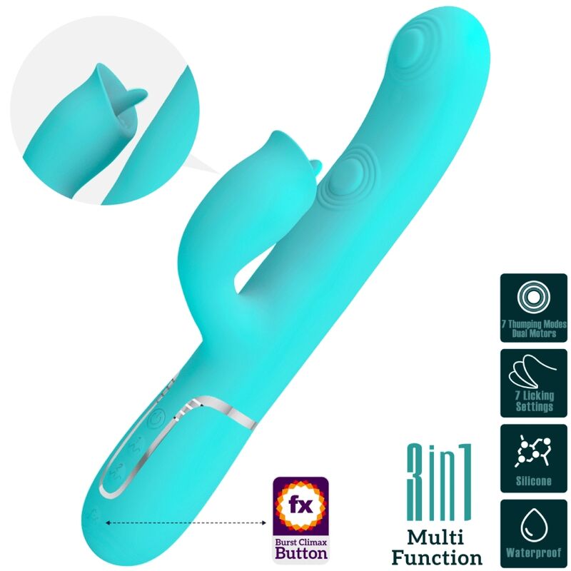 PRETTY LOVE - RABBIT VIBRATOR WITH WATER GREEN LICKING