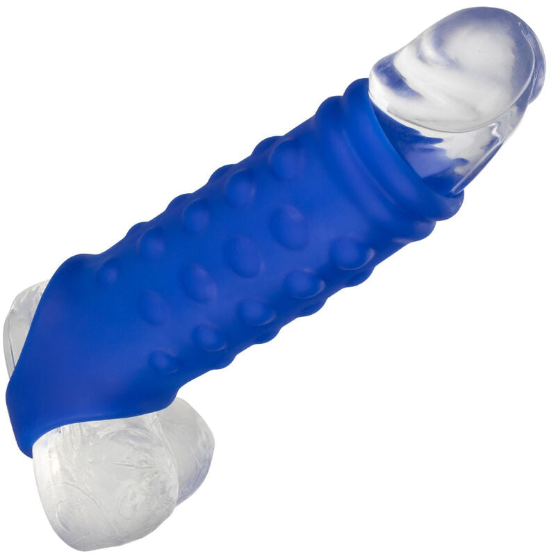 CALEXOTICS - ADMIRAL BEADED LIQUID SILICONE PENIS SLEEVE BLUE