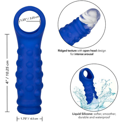 CALEXOTICS - ADMIRAL BEADED LIQUID SILICONE PENIS SLEEVE BLUE