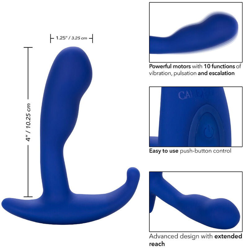 CALEXOTICS - ADMIRAL CURVED BLUE ANAL STIMULATOR &amp; VIBRATOR