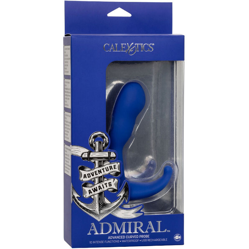 CALEXOTICS - ADMIRAL CURVED BLUE ANAL STIMULATOR &amp; VIBRATOR