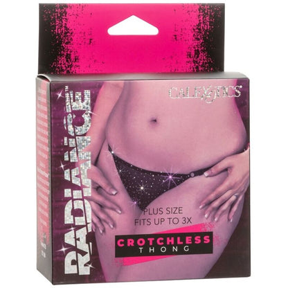 CALEXOTICS - RADIANCE CROTCHLESS THONG WITH RHINESTONES PLUS SIZE