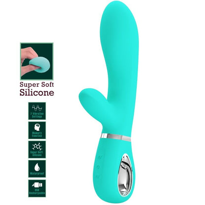 PRETTY LOVE - THOMAS MULTIFUNCTION G-SPOT VIBRATOR AQUA GREEN