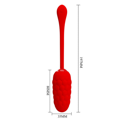 PRETTY LOVE - HUEVO VIBRADOR CON TEXTURA MARINA RECARGABLE ROJO