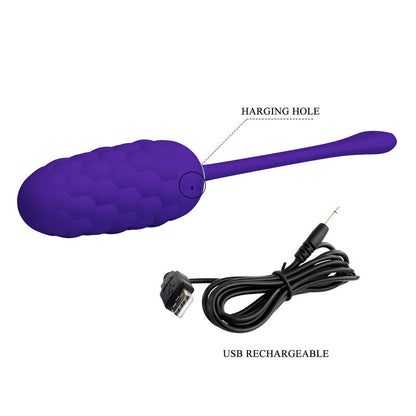 PRETTY LOVE - LILAC RECHARGEABLE MARINE TEXTURE VIBRATING EGG