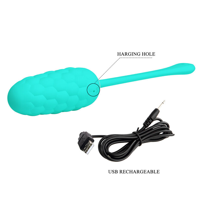 PRETTY LOVE - RECHARGEABLE MARINE TEXTURE VIBRATING EGG WATER GREEN