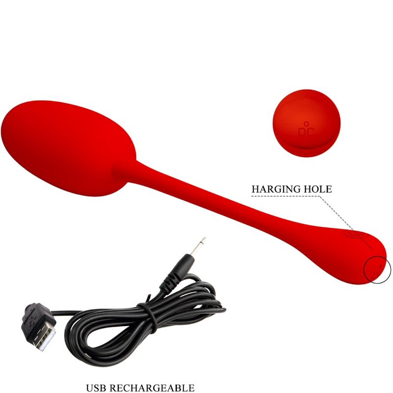 PRETTY LOVE - KNUCKER RECHARGEABLE VIBRATING EGG RED