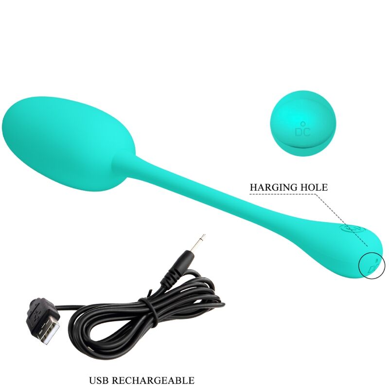 PRETTY LOVE - KNUCKER RECHARGEABLE VIBRATING EGG WATER GREEN