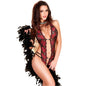 CHILIROSE - CR 3635 BODY FLOWERS CROTCHLESS RED S/M