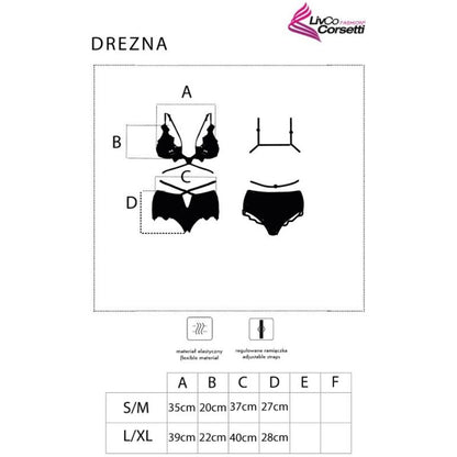 LIVCO CORSETTI FASHION - DREZNA LC 90733 BRA + PANTY BLACK S/M