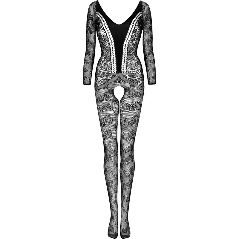 LIVCO CORSETTI FASHION - CORDILL LC 17357 BODYSTOCKING CROTCHLESS BLACK ONE SIZE