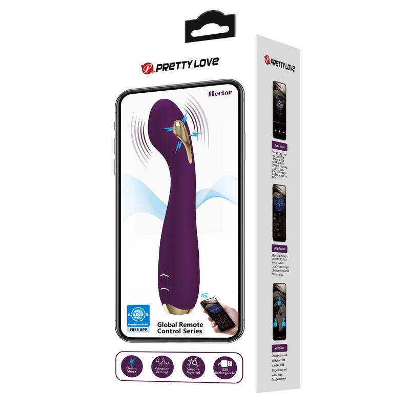 PRETTY LOVE - HECTOR ELECTROSHOCK VIBRATOR WITH APP CONTROL LILAC