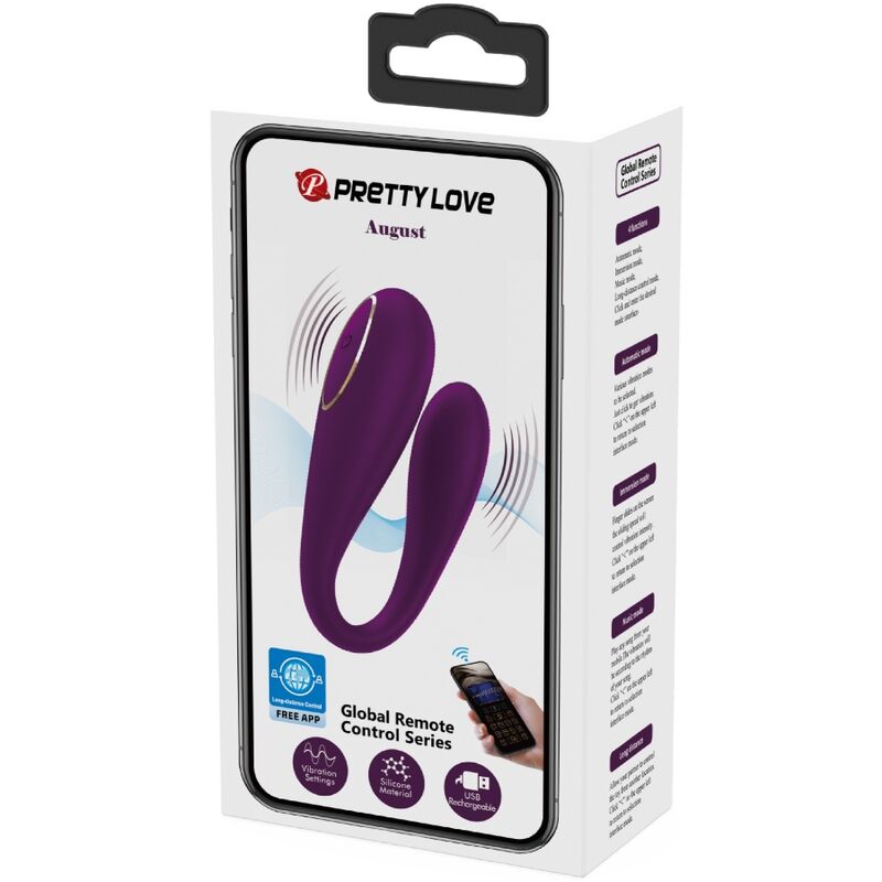 PRETTY LOVE - AUGUST DOUBLE PLEASURE VIBRATOR APP REMOTE