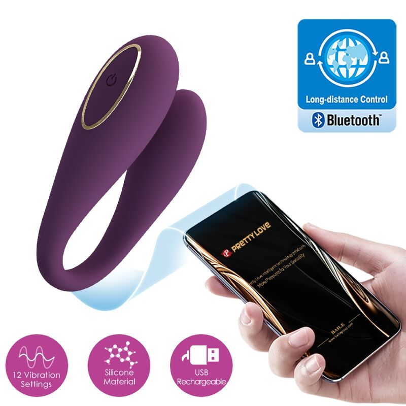 PRETTY LOVE - AUGUST DOUBLE PLEASURE VIBRATOR APP REMOTE