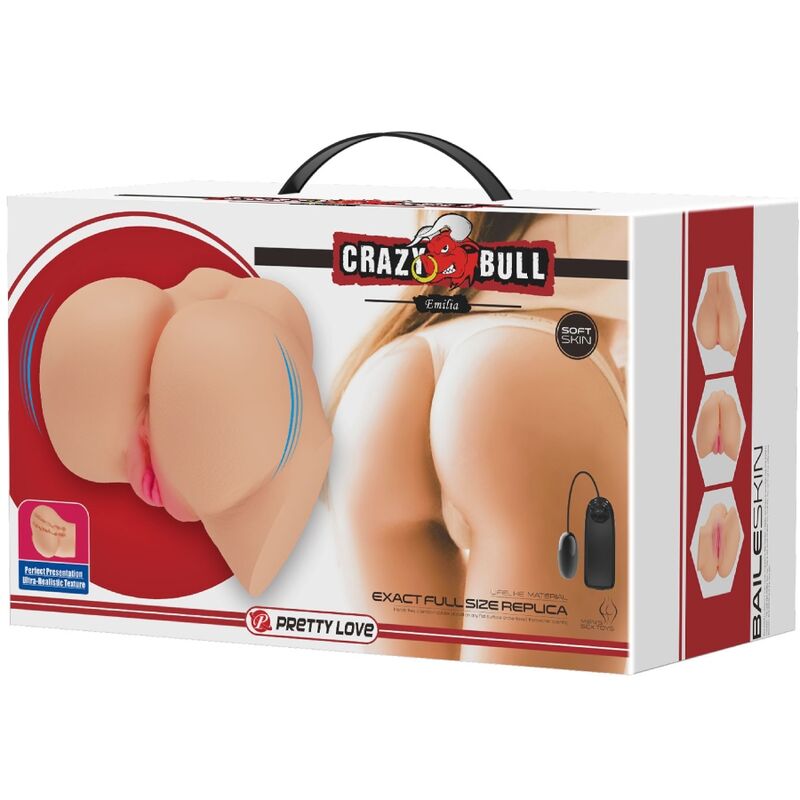 CRAZY BULL - REALISTIC VAGINA AND ANUS VIBRATOR EMILIA