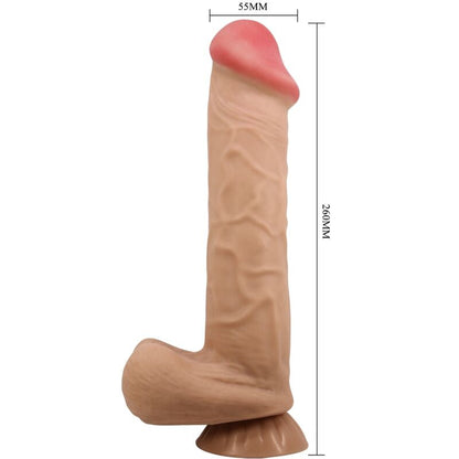 PRETTY LOVE - SLIDING SKIN SERIES REALISTIC DILDO WITH SLIDING SKIN SUCTION CUP 26 CM