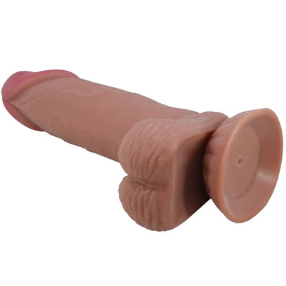 PRETTY LOVE - SLIDING SKIN SERIES REALISTIC DILDO WITH SUCTION CUP SLIDING SKIN BROWN 19.4 CM