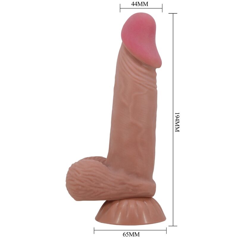 PRETTY LOVE - SLIDING SKIN SERIES REALISTIC DILDO WITH SUCTION CUP SLIDING SKIN BROWN 19.4 CM